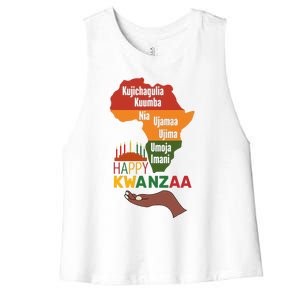 Happy Kwanzaa  7 Principles Of Kwanzaa  Women's Racerback Cropped Tank