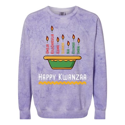 Happy Kwanzaa 7 Principles Of Kwanzaa Dec 26 Jan 1 Colorblast Crewneck Sweatshirt