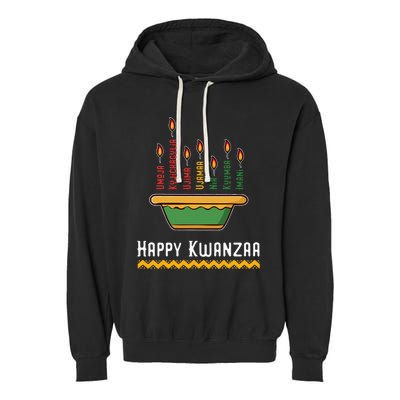 Happy Kwanzaa 7 Principles Of Kwanzaa Dec 26 Jan 1 Garment-Dyed Fleece Hoodie