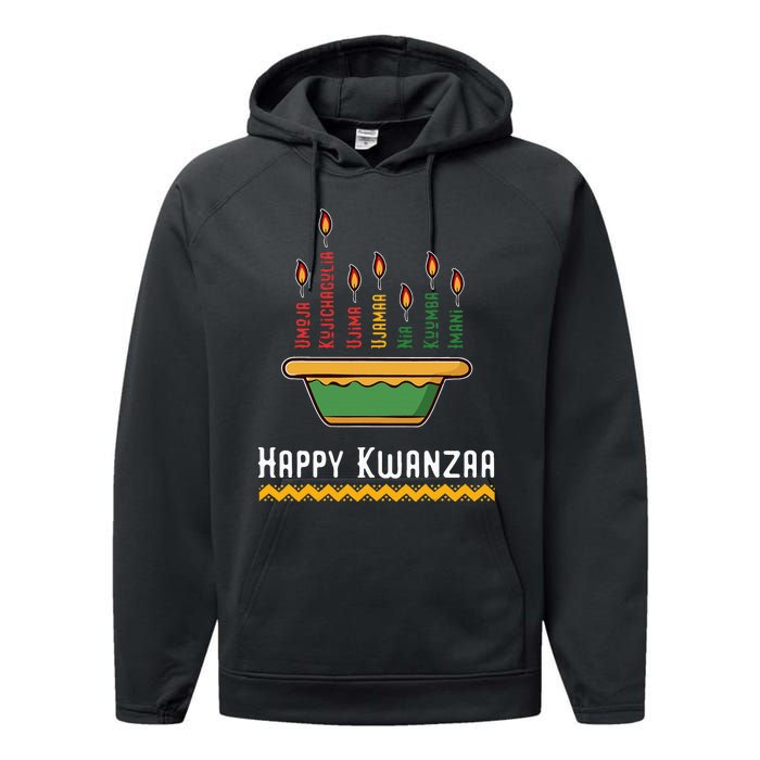 Happy Kwanzaa 7 Principles Of Kwanzaa Dec 26 Jan 1 Performance Fleece Hoodie