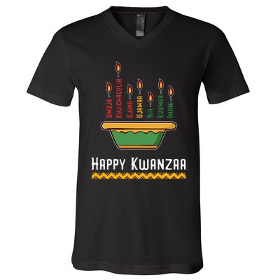 Happy Kwanzaa 7 Principles Of Kwanzaa Dec 26 Jan 1 V-Neck T-Shirt