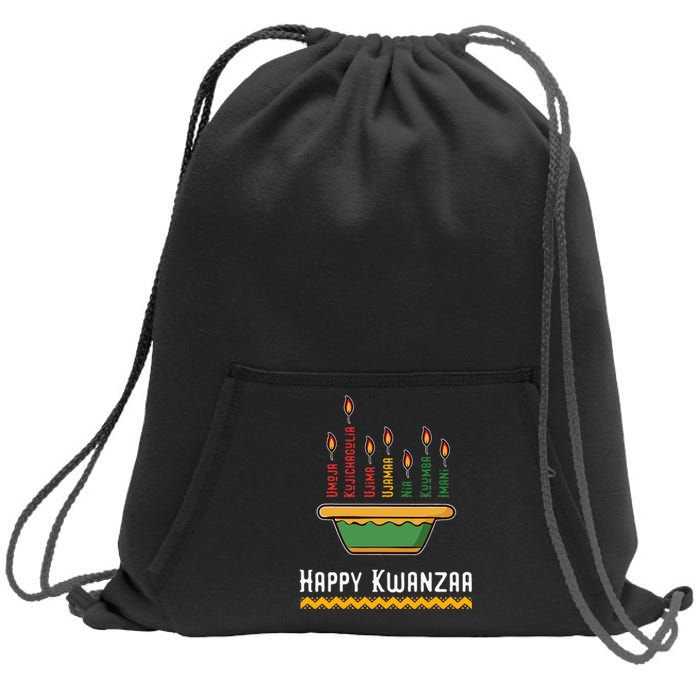 Happy Kwanzaa 7 Principles Of Kwanzaa Dec 26 Jan 1 Sweatshirt Cinch Pack Bag