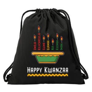 Happy Kwanzaa 7 Principles Of Kwanzaa Dec 26 Jan 1 Drawstring Bag