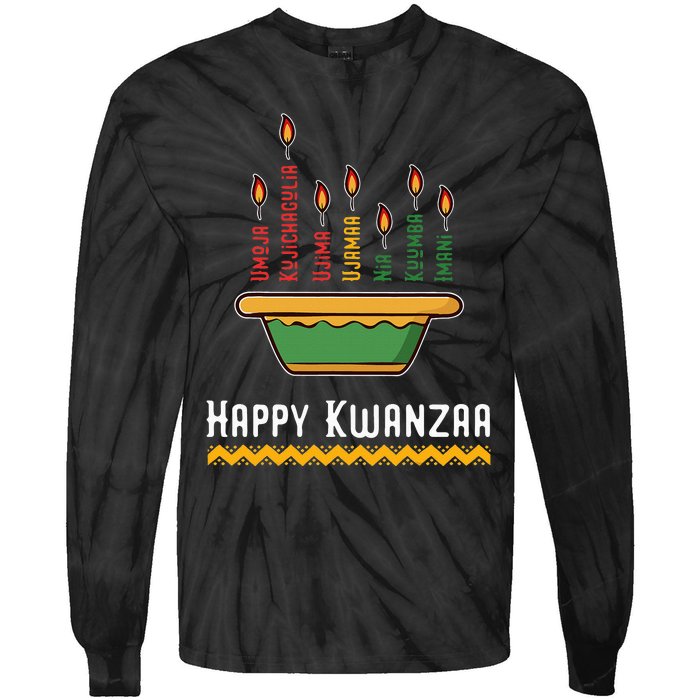 Happy Kwanzaa 7 Principles Of Kwanzaa Dec 26 Jan 1 Tie-Dye Long Sleeve Shirt