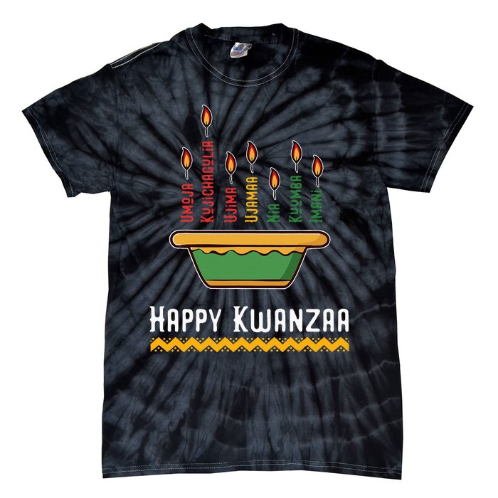 Happy Kwanzaa 7 Principles Of Kwanzaa Dec 26 Jan 1 Tie-Dye T-Shirt