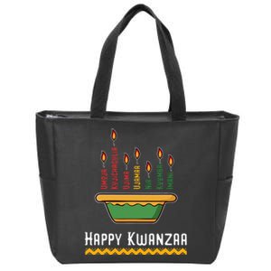 Happy Kwanzaa 7 Principles Of Kwanzaa Dec 26 Jan 1 Zip Tote Bag