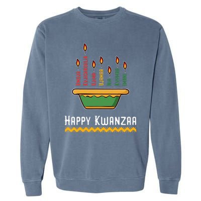 Happy Kwanzaa 7 Principles Of Kwanzaa Dec 26 Jan 1 Garment-Dyed Sweatshirt