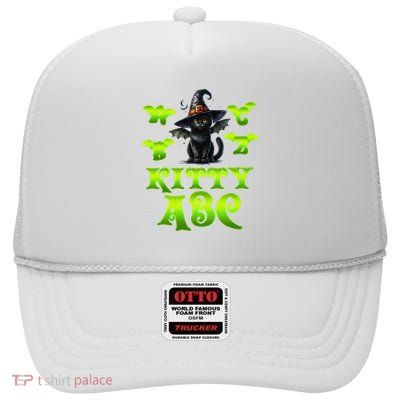 Halloween Kitty Abc Funny Halloween High Crown Mesh Back Trucker Hat