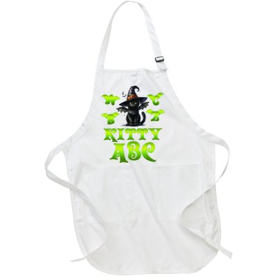 Halloween Kitty Abc Funny Halloween Full-Length Apron With Pockets