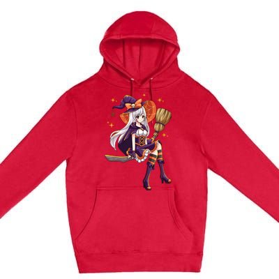 Halloween Kawaii Anime Manga Witch Wo Girl Premium Pullover Hoodie