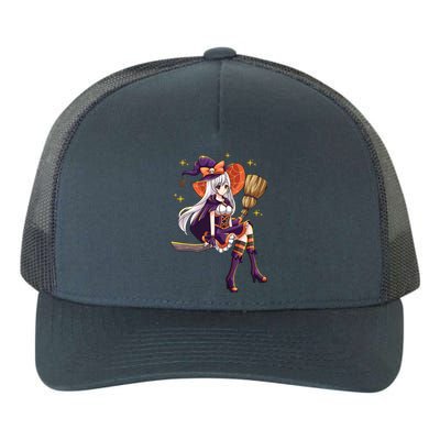 Halloween Kawaii Anime Manga Witch Wo Girl Yupoong Adult 5-Panel Trucker Hat