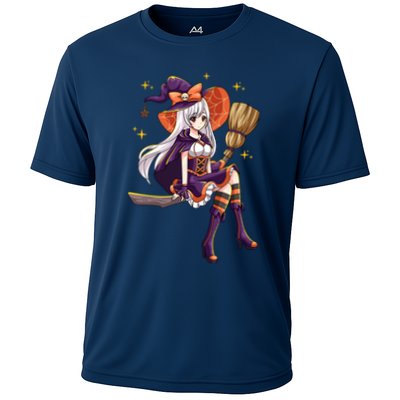 Halloween Kawaii Anime Manga Witch Wo Girl Cooling Performance Crew T-Shirt