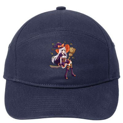 Halloween Kawaii Anime Manga Witch Wo Girl 7-Panel Snapback Hat