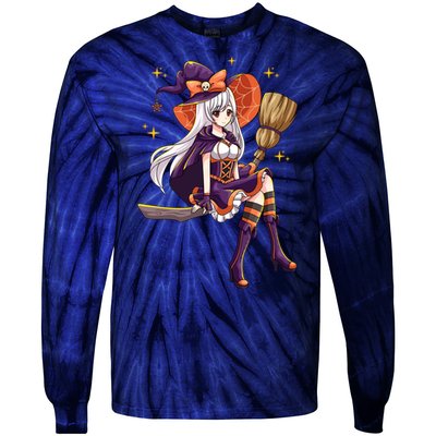 Halloween Kawaii Anime Manga Witch Wo Girl Tie-Dye Long Sleeve Shirt