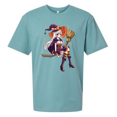 Halloween Kawaii Anime Manga Witch Wo Girl Sueded Cloud Jersey T-Shirt