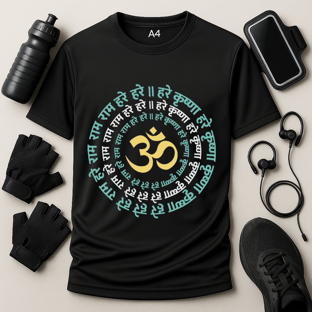 Hare Krishna Aum Om Mantra Symbol Chanting Hinduism Performance Shirt