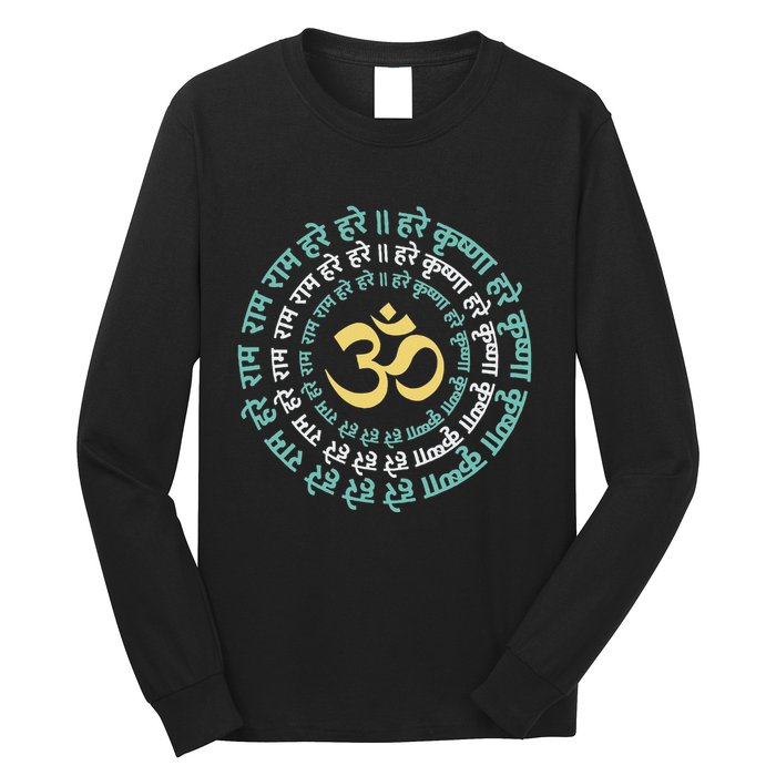 Hare Krishna Aum Om Mantra Symbol Chanting Hinduism Long Sleeve Shirt