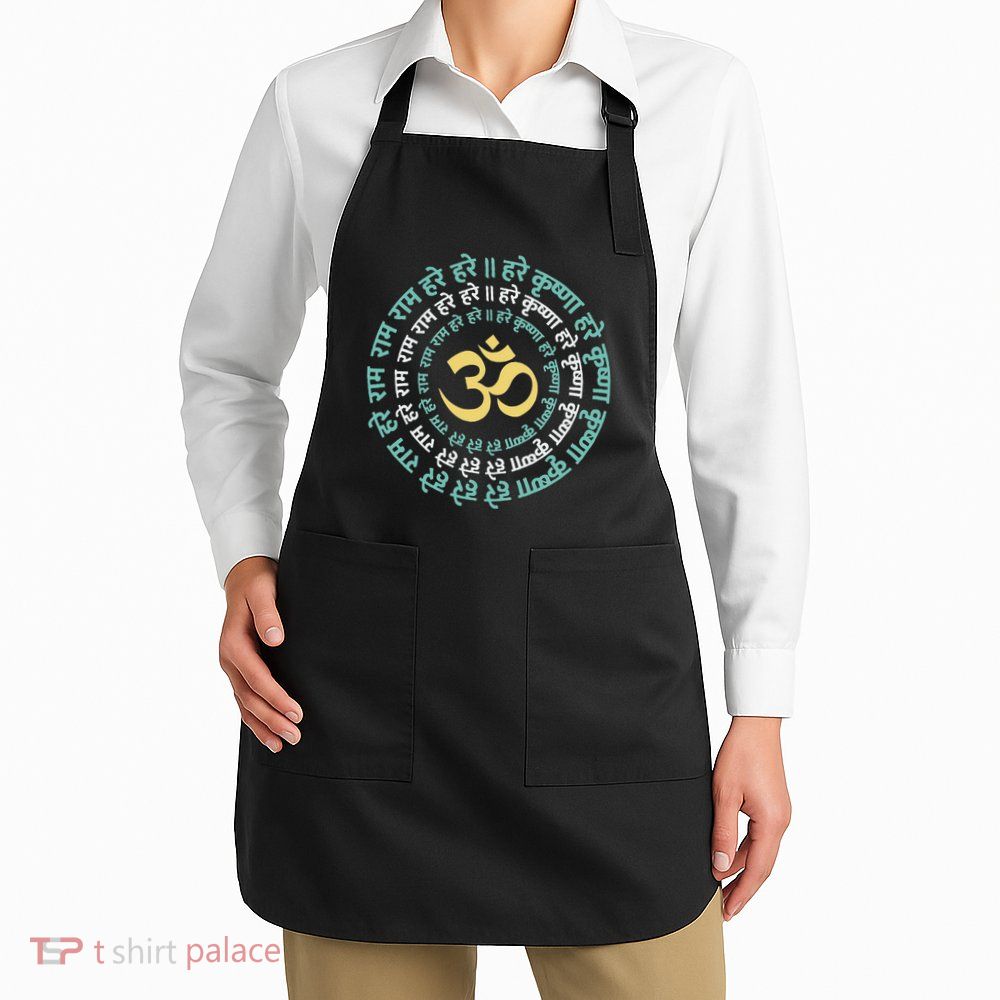 Hare Krishna Aum Om Mantra Symbol Chanting Hinduism Apron