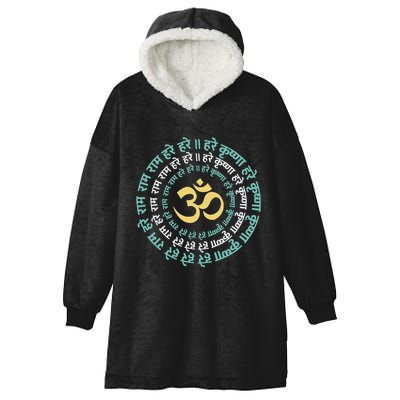 Hare Krishna Aum Om Mantra Symbol Chanting Hinduism Hooded Wearable Blanket