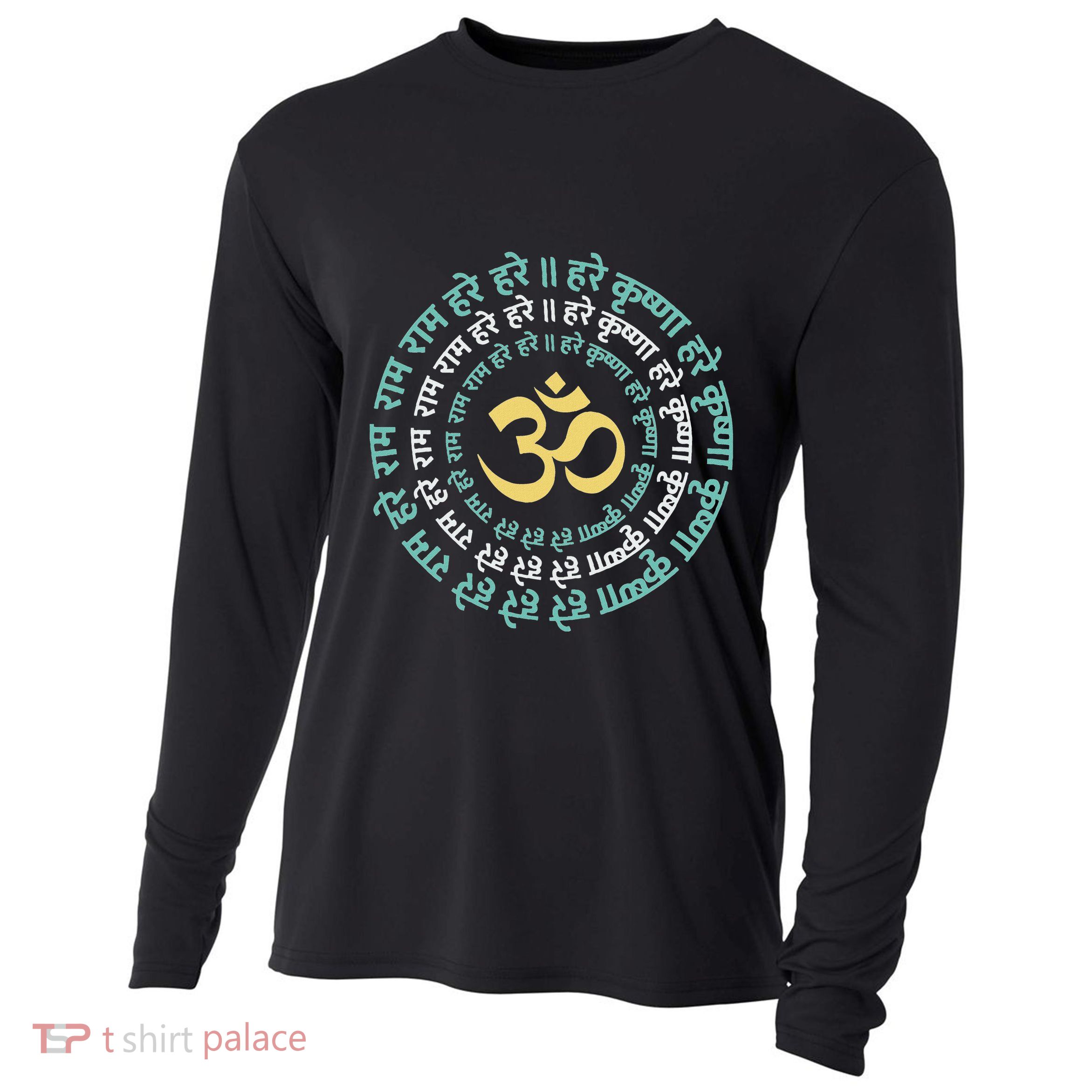 Hare Krishna Aum Om Mantra Symbol Chanting Hinduism Cooling Performance Long Sleeve Crew