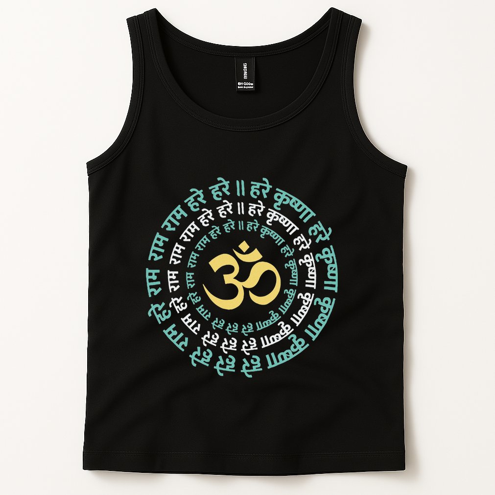 Hare Krishna Aum Om Mantra Symbol Chanting Hinduism Tank Top