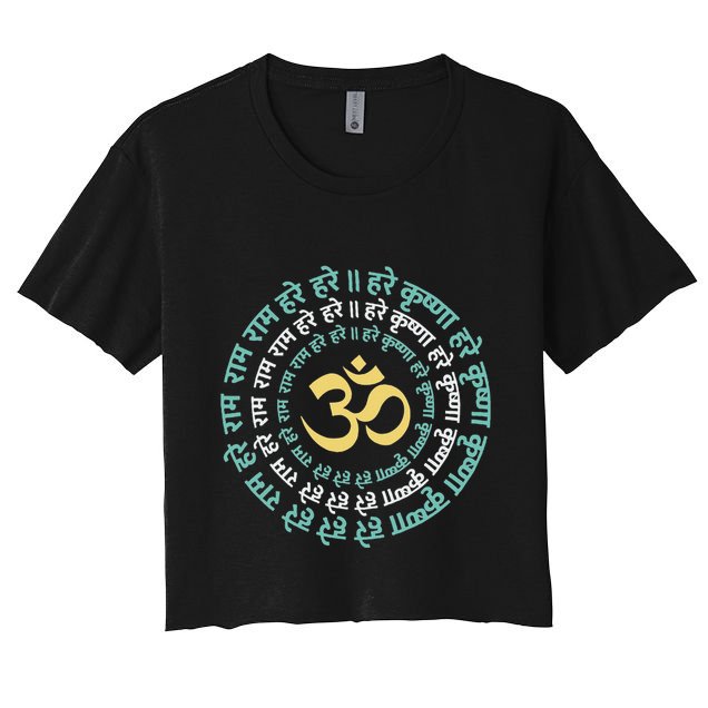 Hare Krishna Aum Om Mantra Symbol Chanting Hinduism Crop Top