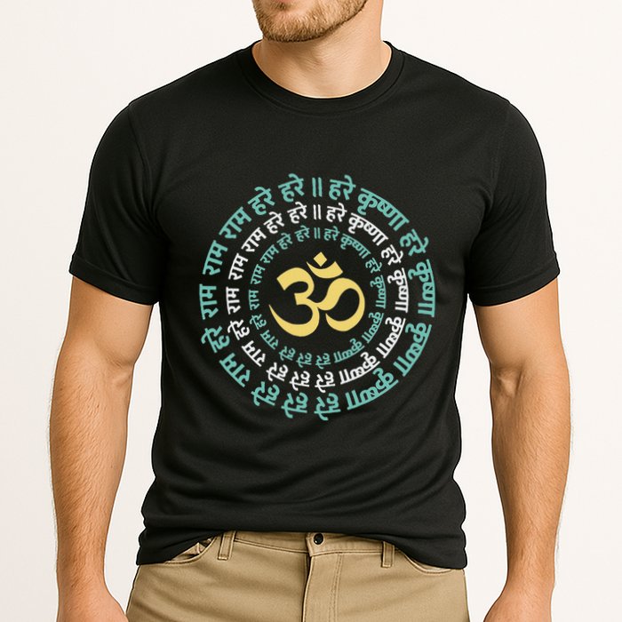Hare Krishna Aum Om Mantra Symbol Chanting Hinduism Performance Shirt
