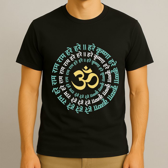 Hare Krishna Aum Om Mantra Symbol Chanting Hinduism T-Shirt