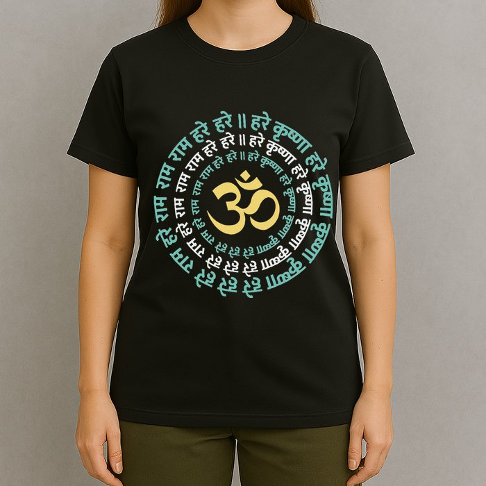 Hare Krishna Aum Om Mantra Symbol Chanting Hinduism T-Shirt