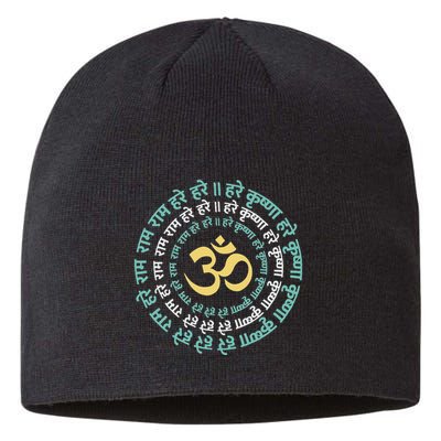 Hare Krishna Aum Om Mantra Symbol Chanting Hinduism Sustainable Beanie