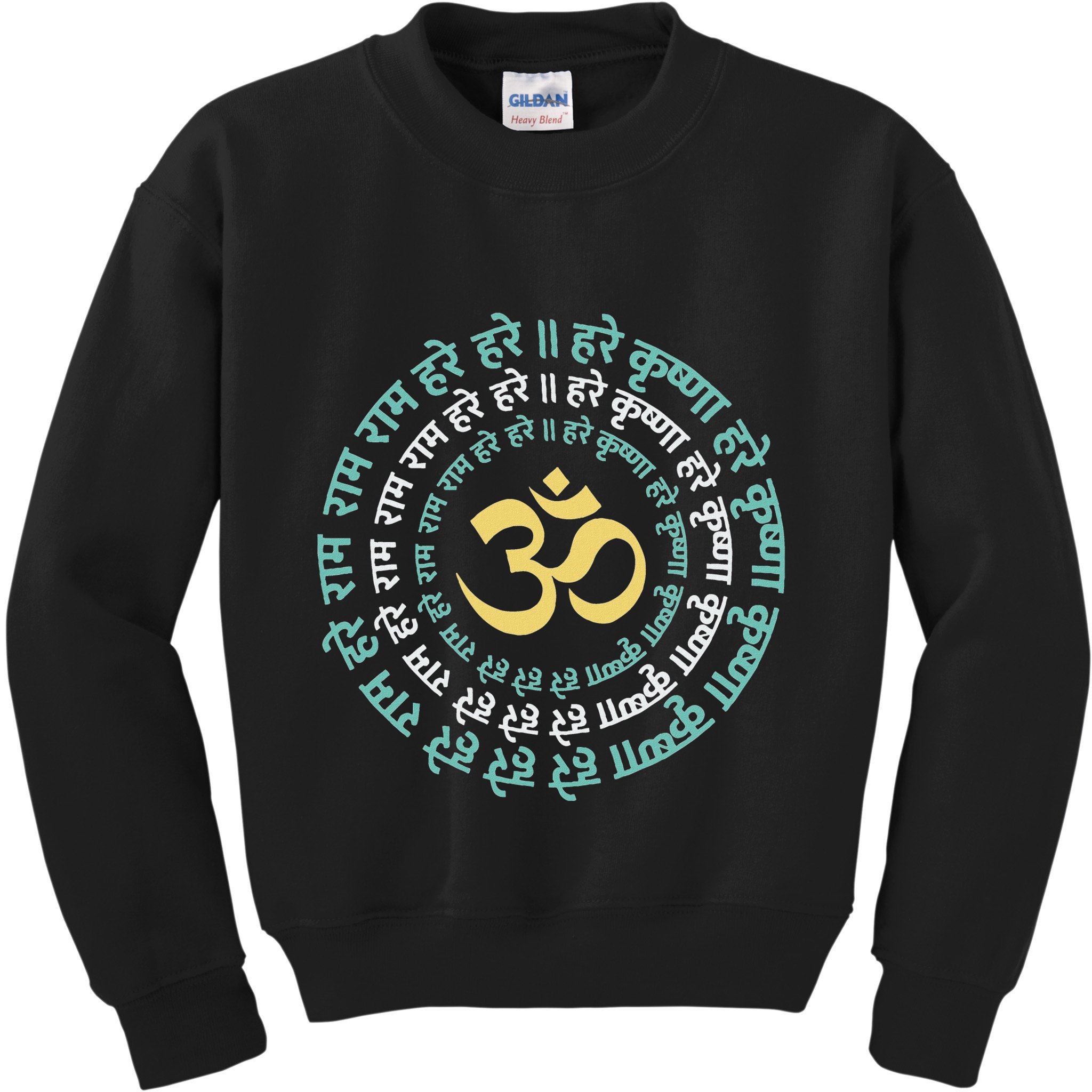 Hare Krishna Aum Om Mantra Symbol Chanting Hinduism Kids Sweatshirt