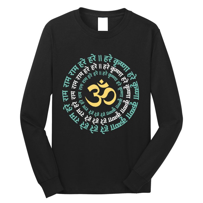 Hare Krishna Aum Om Mantra Symbol Chanting Hinduism Long Sleeve Shirt