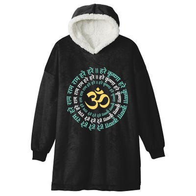 Hare Krishna Aum Om Mantra Symbol Chanting Hinduism Hooded Wearable Blanket