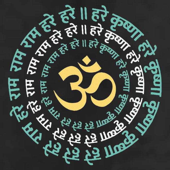 Hare Krishna Aum Om Mantra Symbol Chanting Hinduism Golf Towel