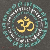 Hare Krishna Aum Om Mantra Symbol Chanting Hinduism Cotton Canvas Backpack