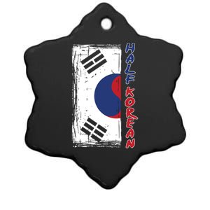 Half Korean American Graphic Funny South Korean Flag Ceramic Star Ornament