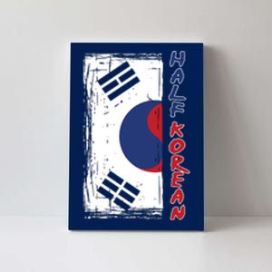 Half Korean American Graphic Funny South Korean Flag Canvas