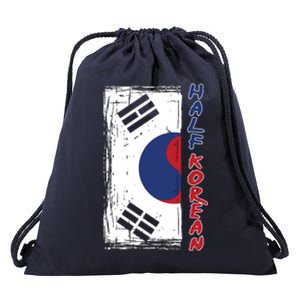 Half Korean American Graphic Funny South Korean Flag Drawstring Bag