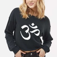 Hare Krishna AUM Cropped Pullover Crew