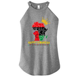 Happy Kwanzaa African Black Woman Queen Gold Crown Women's Perfect Tri Rocker Tank