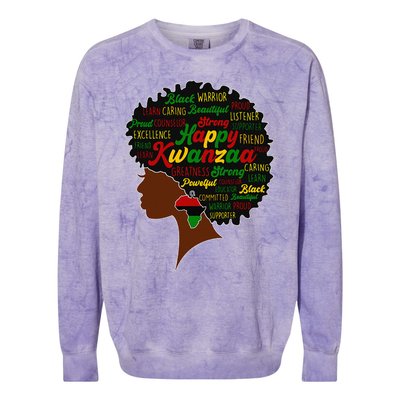 Happy Kwanzaa African Pride Black Woman Seven Principles Colorblast Crewneck Sweatshirt