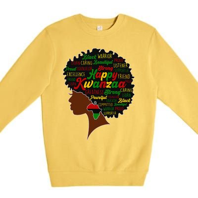 Happy Kwanzaa African Pride Black Woman Seven Principles Premium Crewneck Sweatshirt