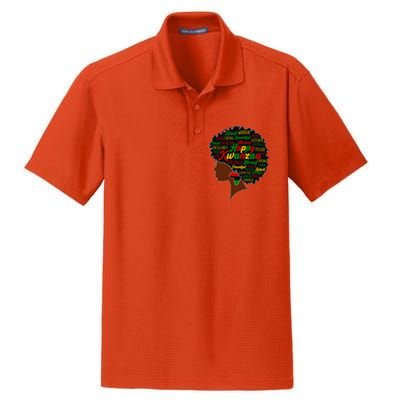 Happy Kwanzaa African Pride Black Woman Seven Principles Dry Zone Grid Polo