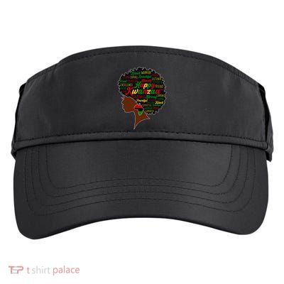 Happy Kwanzaa African Pride Black Woman Seven Principles Adult Drive Performance Visor