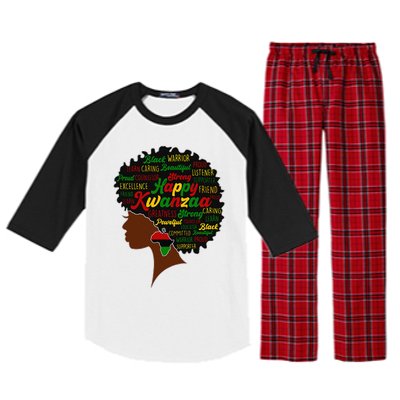 Happy Kwanzaa African Pride Black Woman Seven Principles Raglan Sleeve Pajama Set