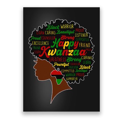 Happy Kwanzaa African Pride Black Woman Seven Principles Poster