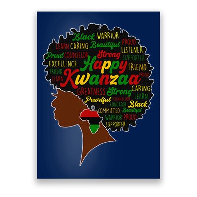 Happy Kwanzaa African Pride Black Woman Seven Principles Poster