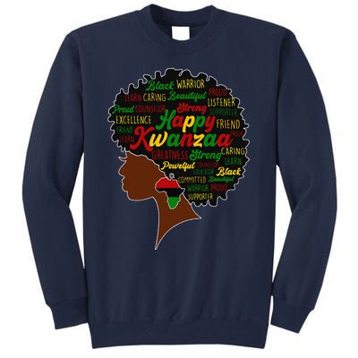 Happy Kwanzaa African Pride Black Woman Seven Principles Tall Sweatshirt