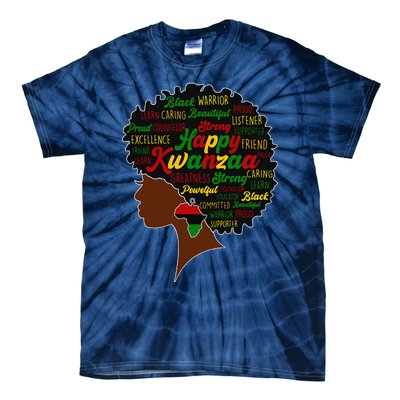 Happy Kwanzaa African Pride Black Woman Seven Principles Tie-Dye T-Shirt