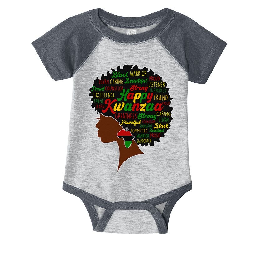 Happy Kwanzaa African Pride Black Woman Seven Principles Infant Baby Jersey Bodysuit